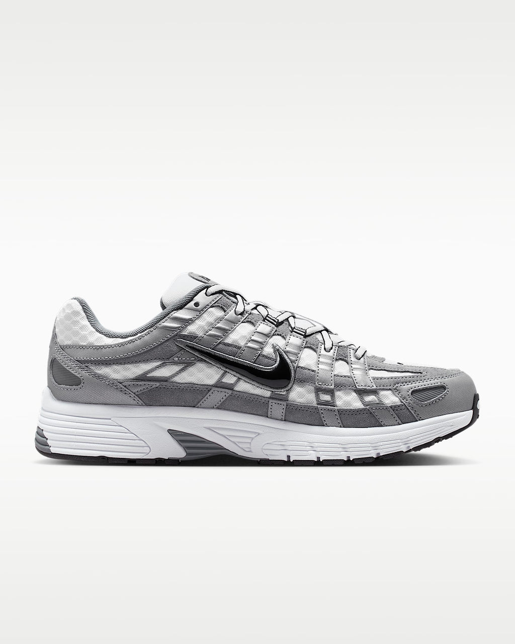 Nike P-6000 – Grey / White / Black Suede Mesh Athletic Sneakers