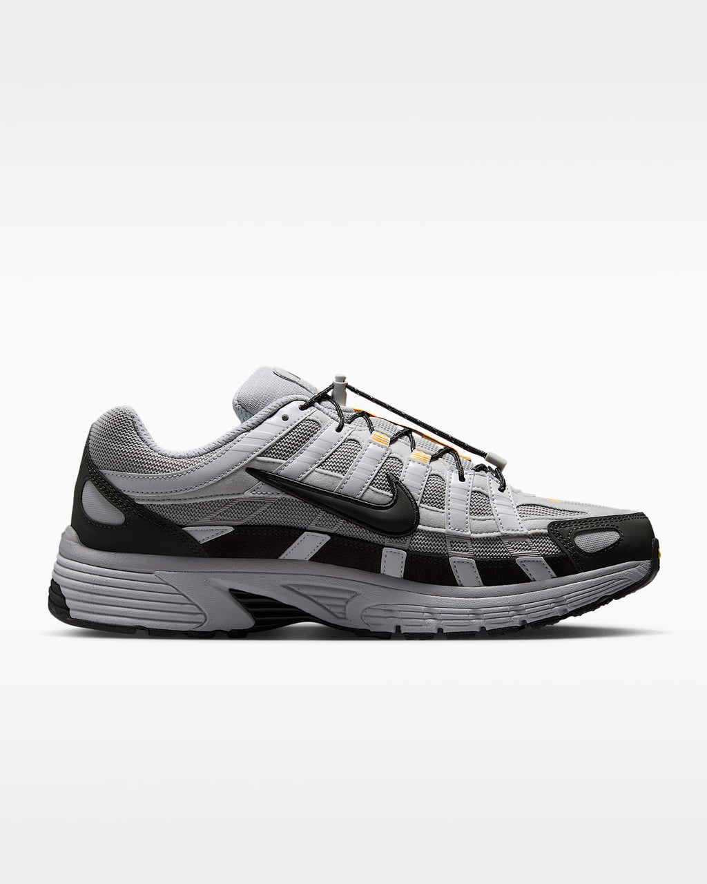 Nike P-6000 – Grey / Black / Orange Mesh Athletic Sneakers