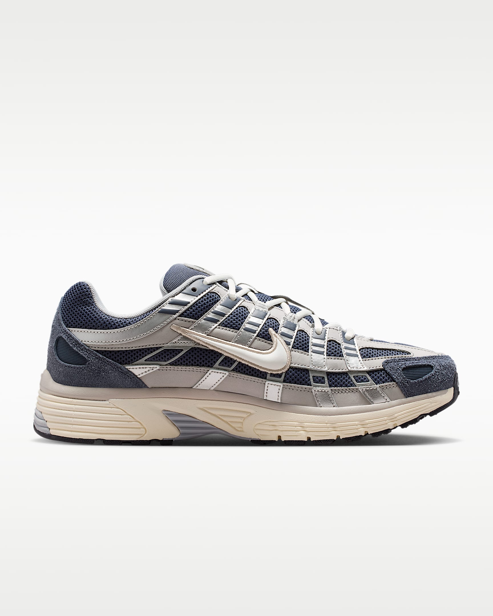 Nike P-6000 – Navy / Beige / Grey Mesh Athletic Sneakers