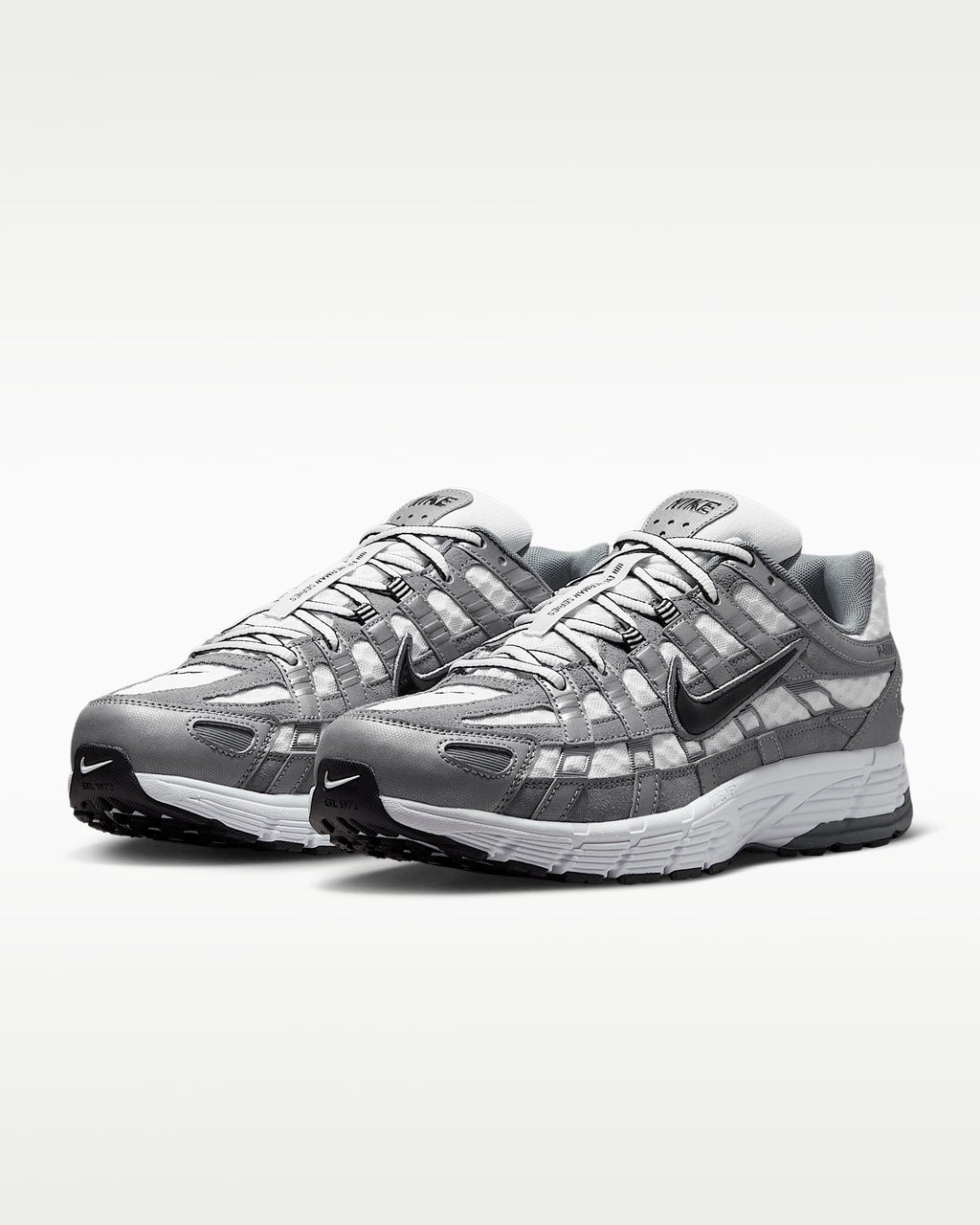 Nike P-6000 – Grey / White / Black Suede Mesh Athletic Sneakers