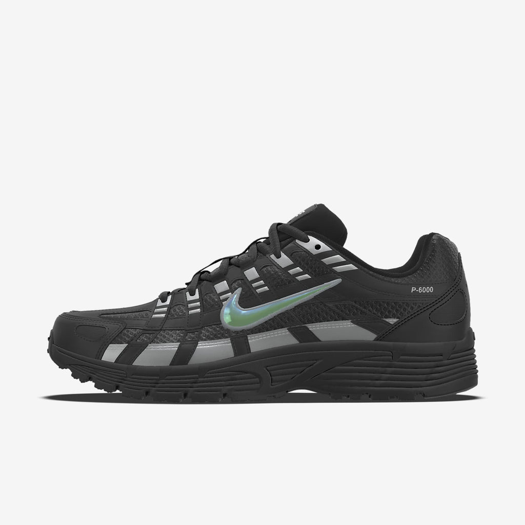 Nike P-6000 – Black / Iridescent Swoosh Mesh Athletic Sneakers
