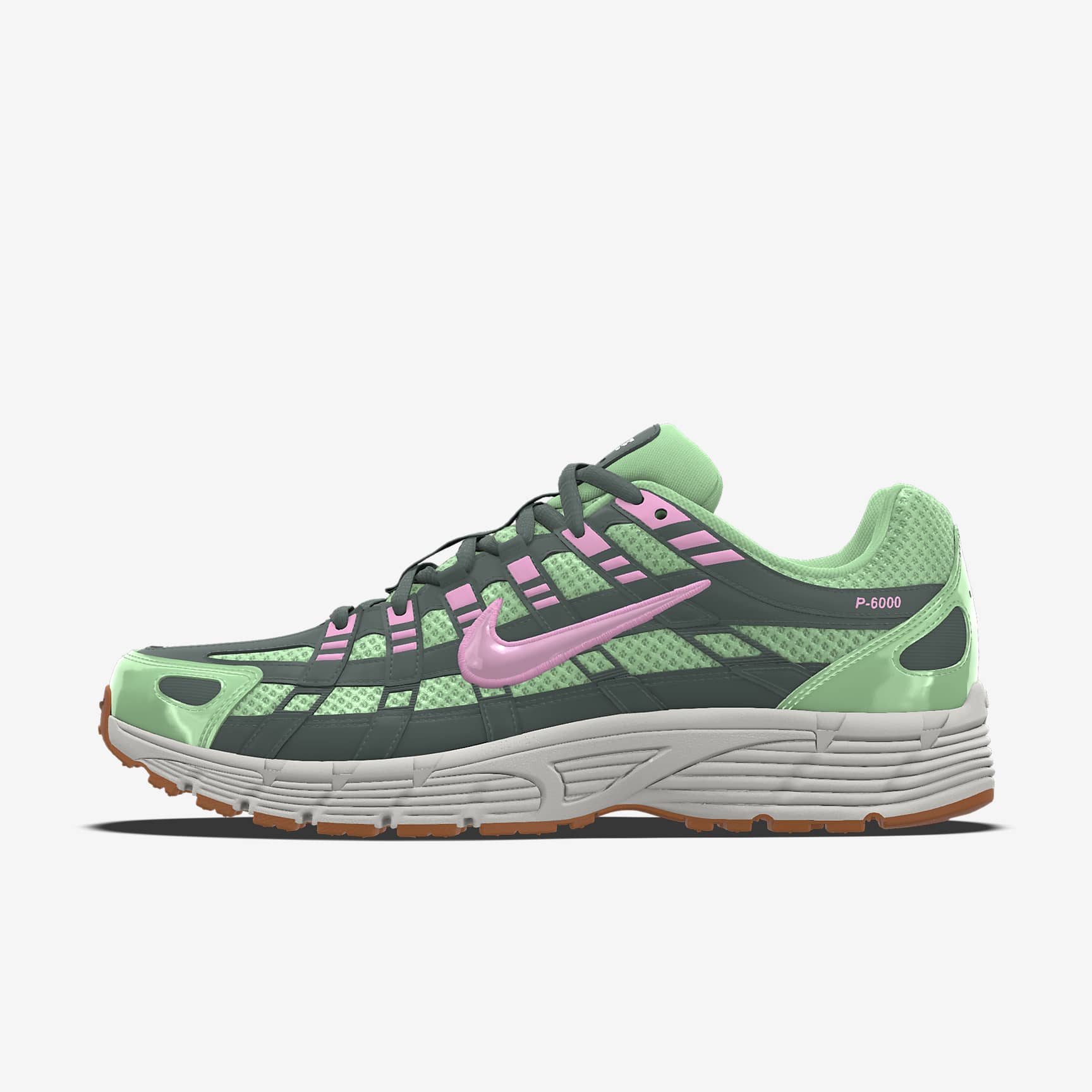 Nike P-6000 – Green / Pink / Gum Mesh Athletic Sneakers