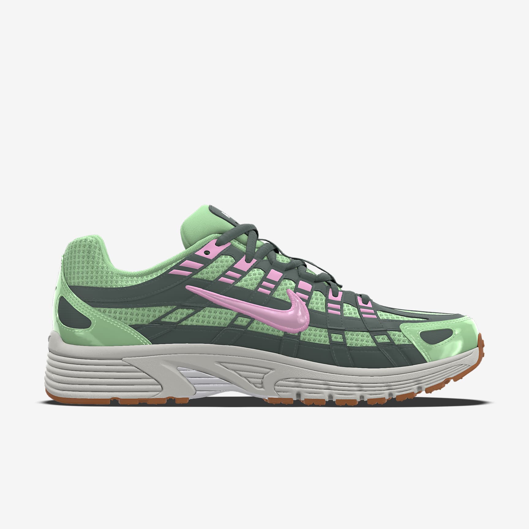 Nike P-6000 – Green / Pink / Gum Mesh Athletic Sneakers