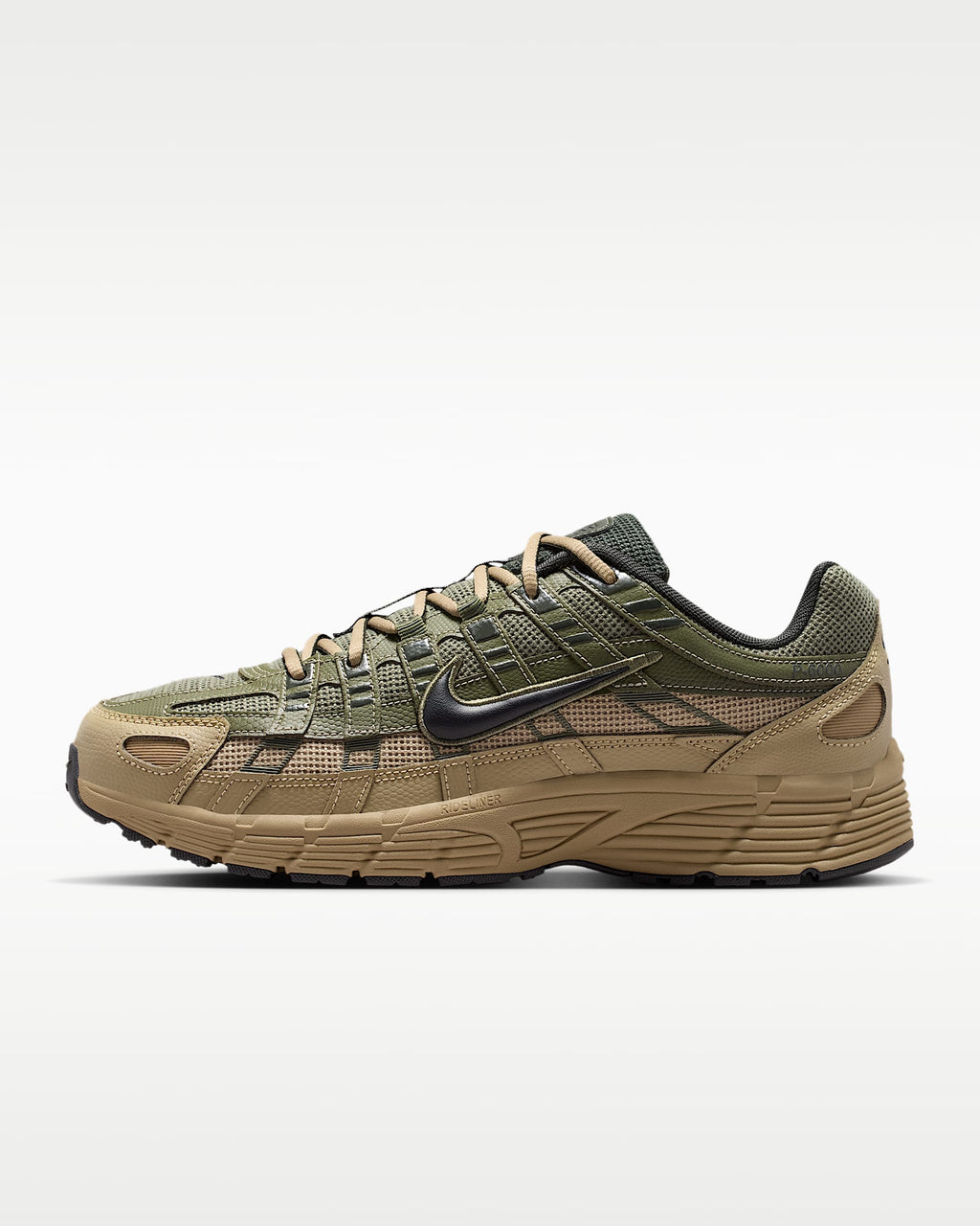 Nike P-6000 – Olive Green / Tan Mesh Athletic Sneakers