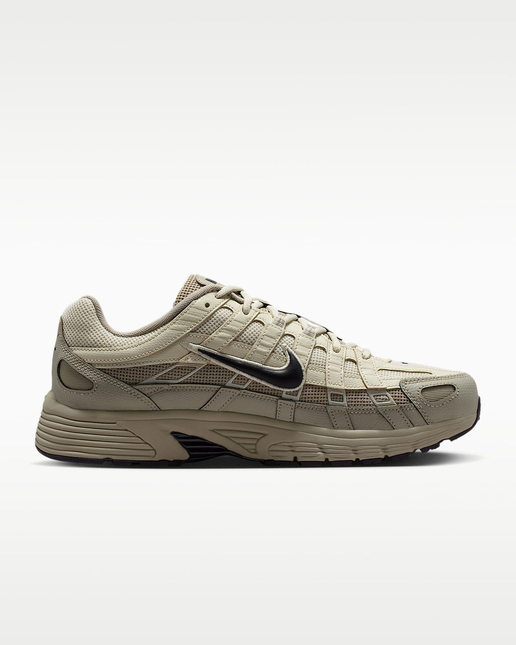 Nike P-6000 – Beige / Cream / Black Mesh Athletic Sneakers