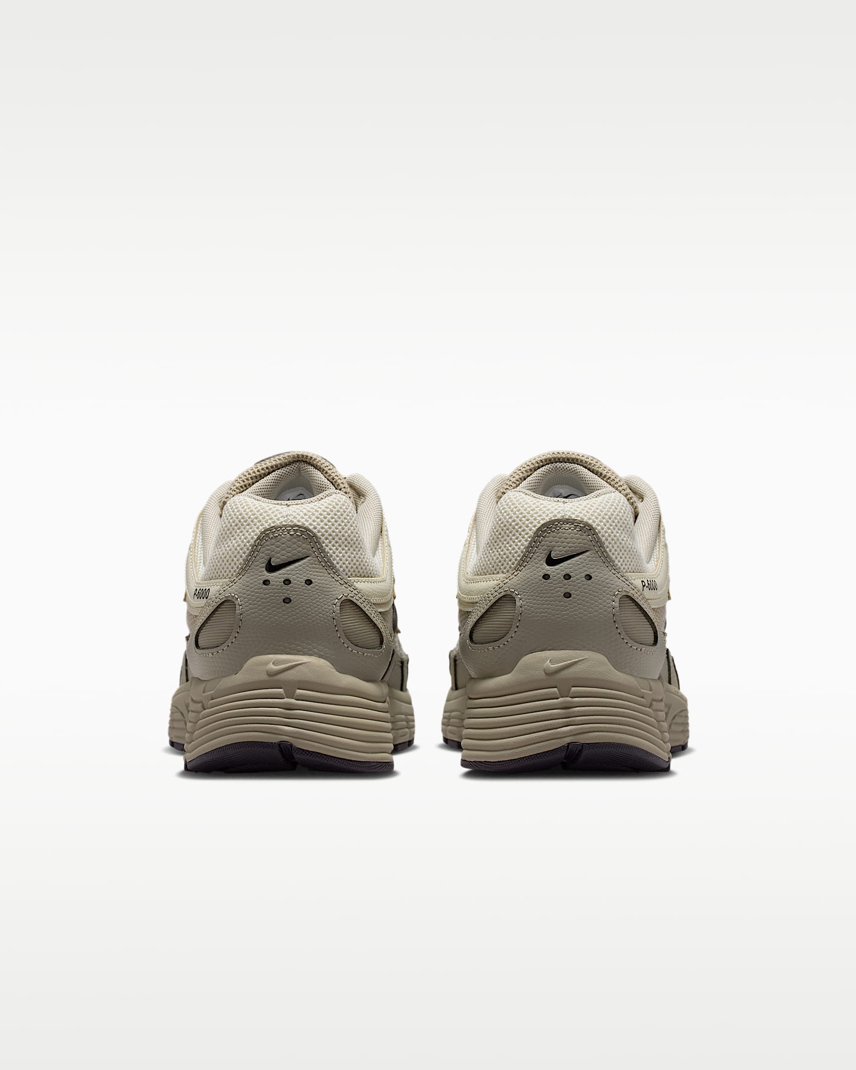 Nike P-6000 – Beige / Cream / Black Mesh Athletic Sneakers