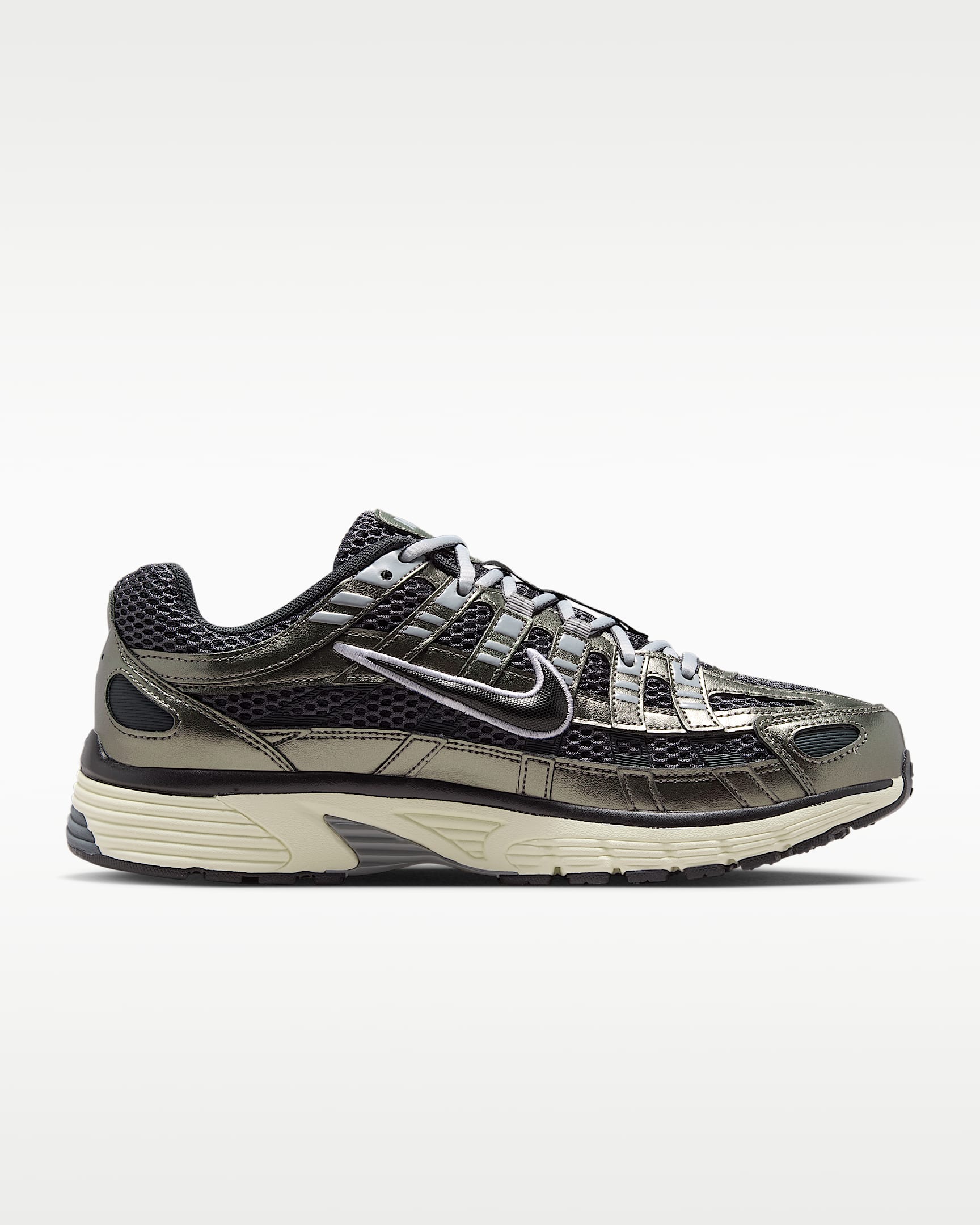 Nike P-6000 – Metallic Olive / Black Mesh Athletic Sneakers
