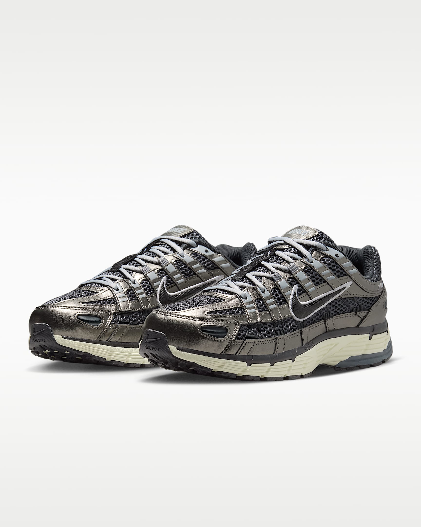 Nike P-6000 – Metallic Olive / Black Mesh Athletic Sneakers