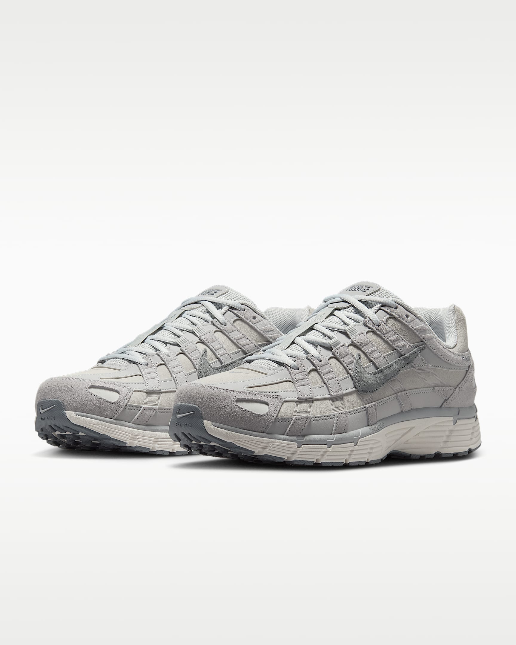Nike P-6000 – Grey / White / Blue Mesh Athletic Sneakers