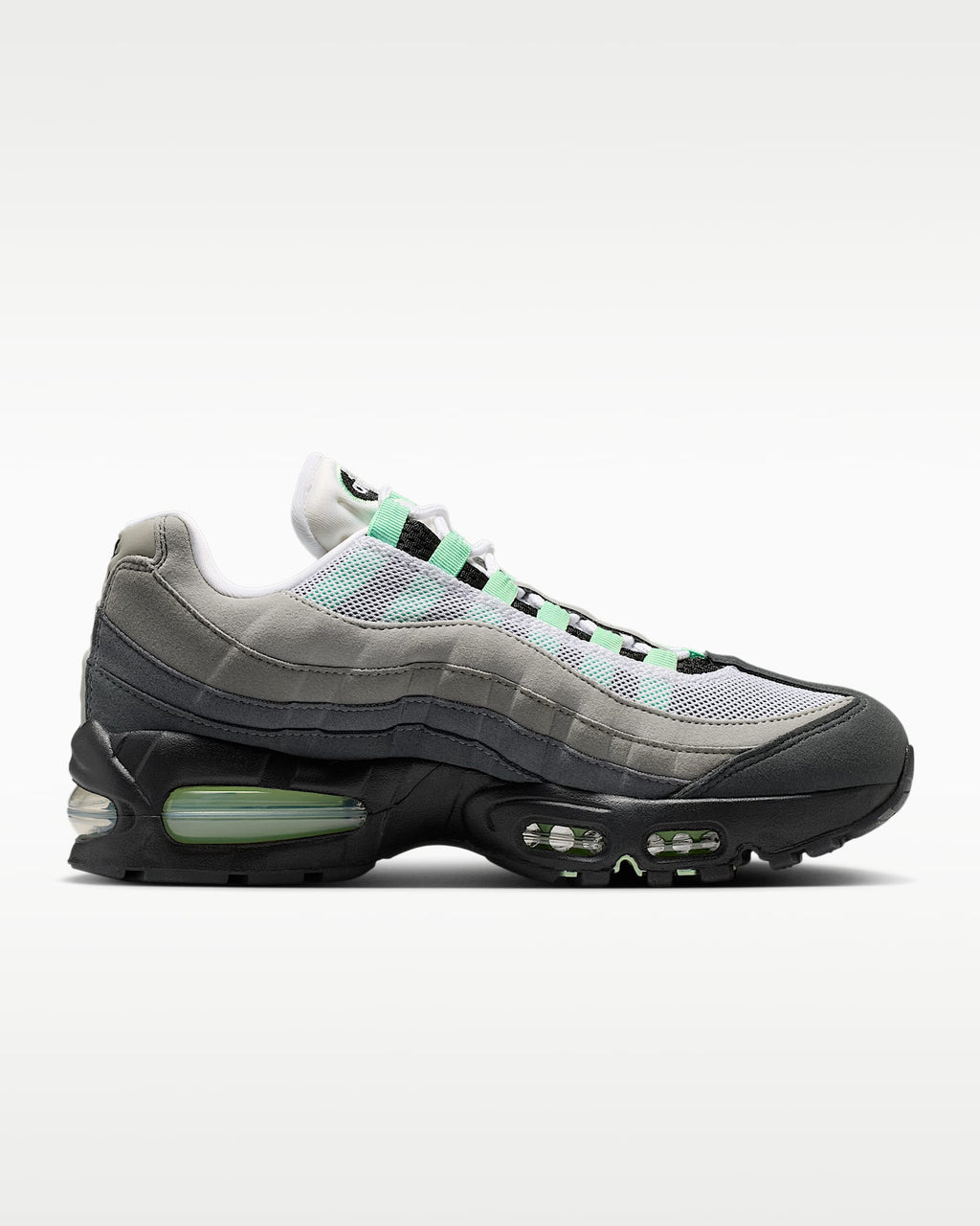 Nike Air Max 95 – Grey / Mint Green Mesh Athletic Sneakers (Women’s)