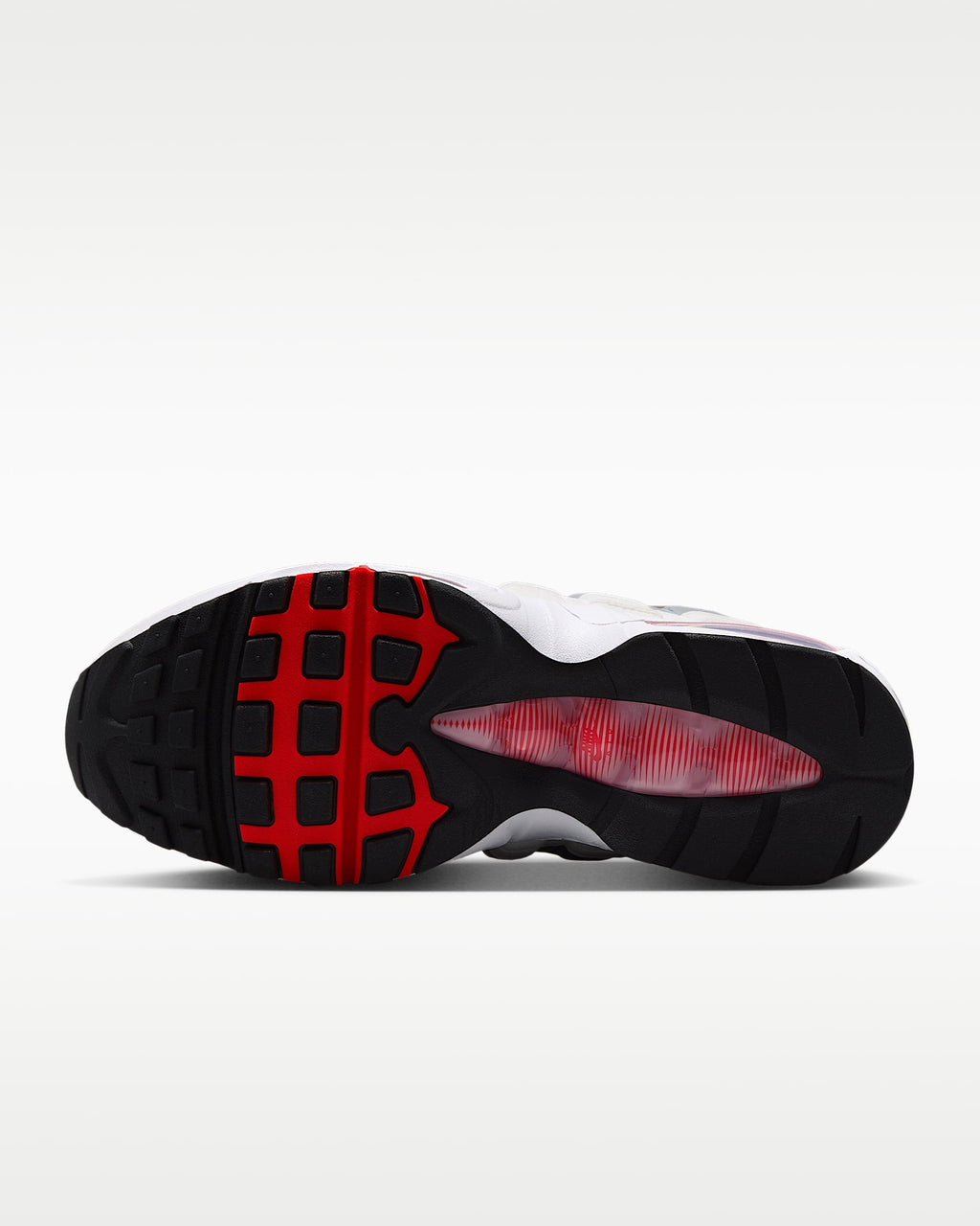 Nike Air Max 95 – White / Grey / Red Mesh Athletic Sneakers