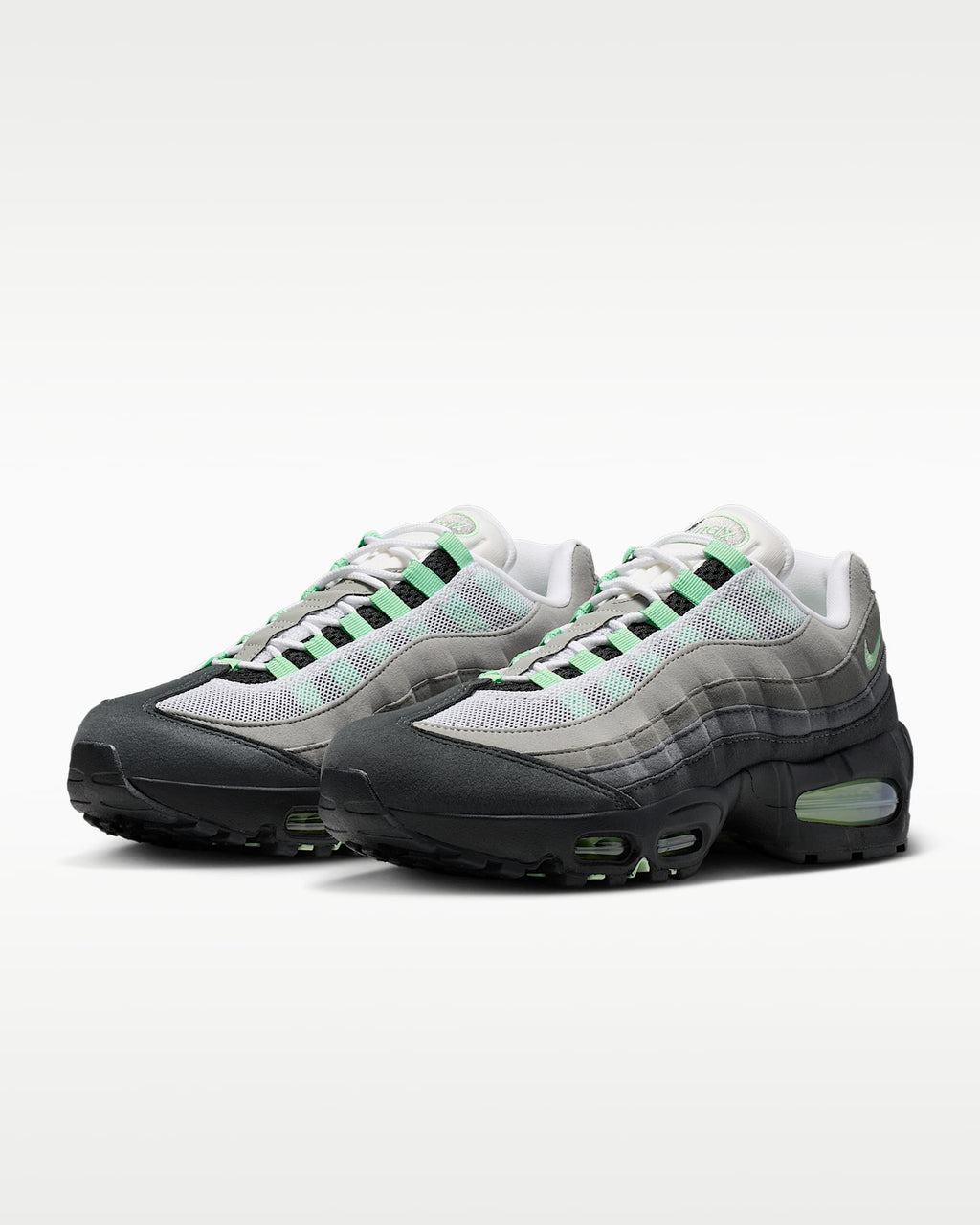 Nike Air Max 95 – Grey / Mint Green Mesh Athletic Sneakers