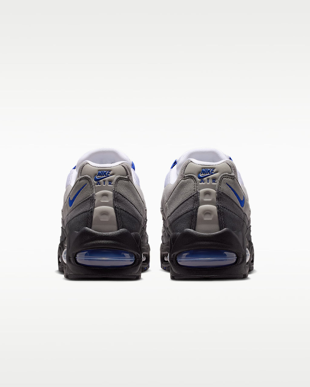 Nike Air Max 95 – Grey / Royal Blue Mesh Athletic Sneakers