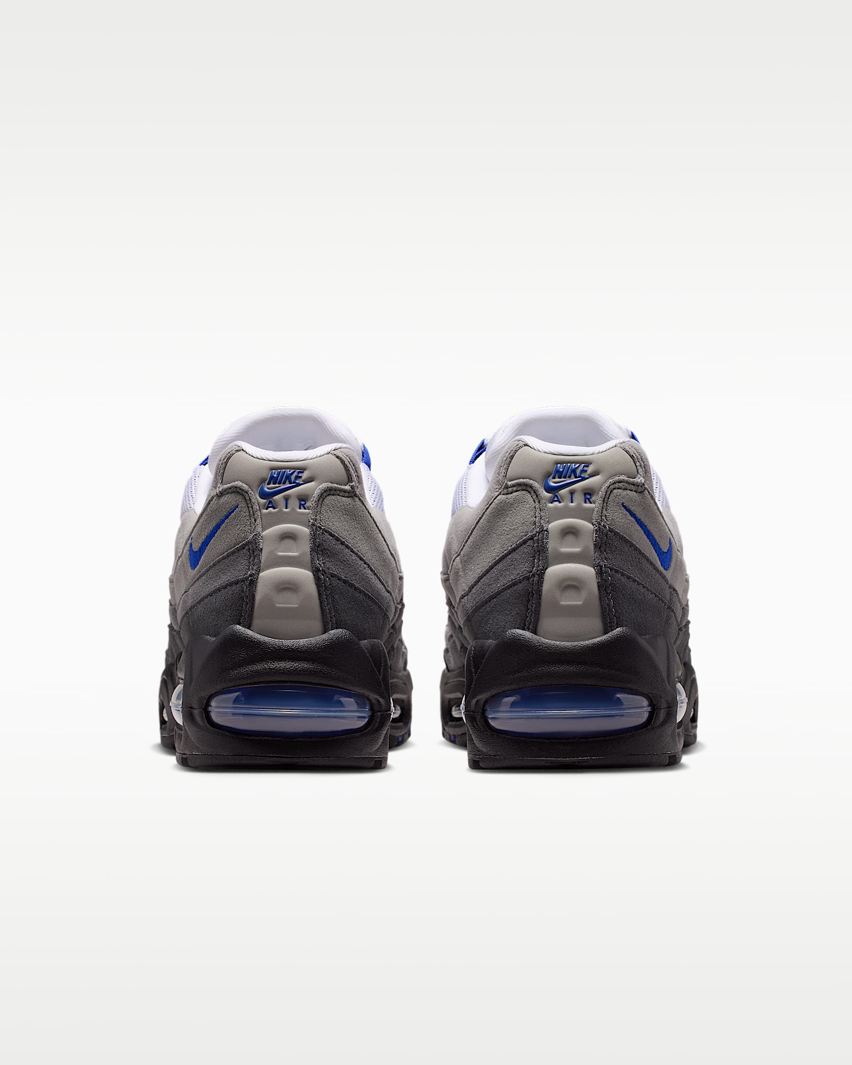 Nike Air Max 95 – Grey / Royal Blue Mesh Athletic Sneakers