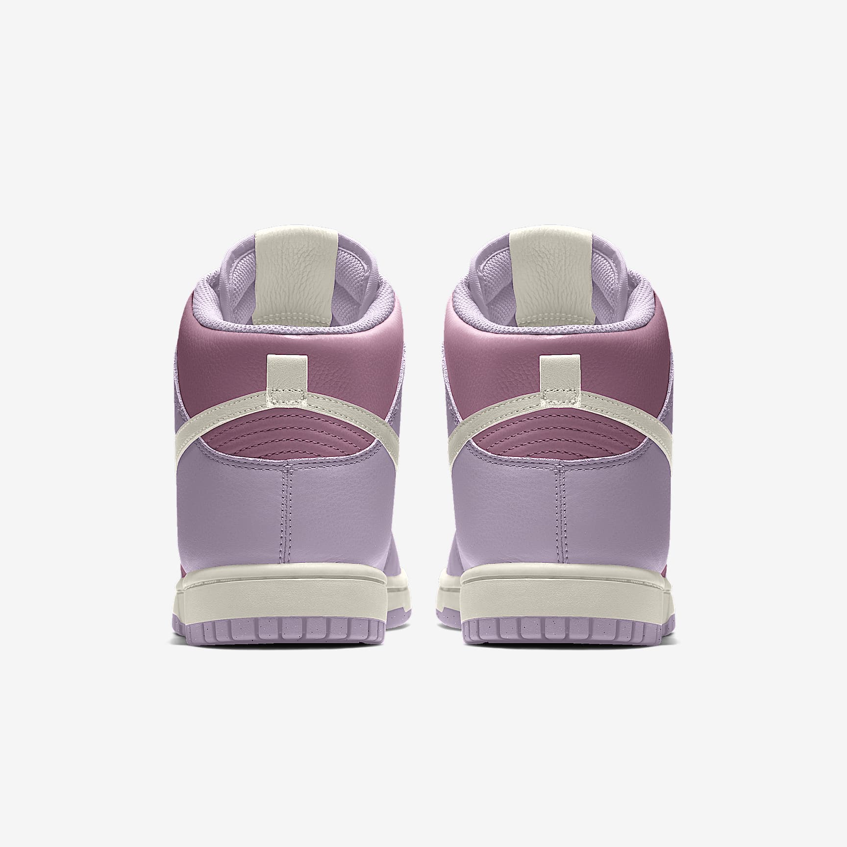 Nike Dunk High Two-Tone Lavender Purple Cream Swoosh Sneakers