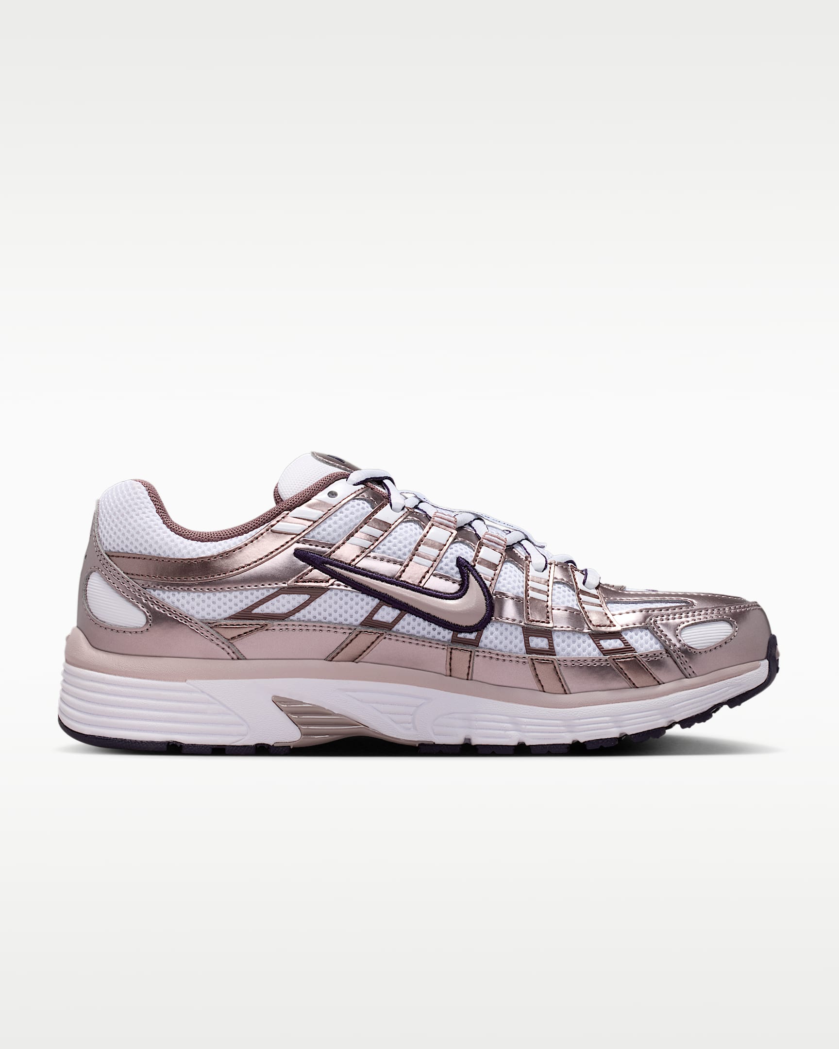 Nike P-6000 – White / Metallic Rose Gold Mesh Athletic Sneakers