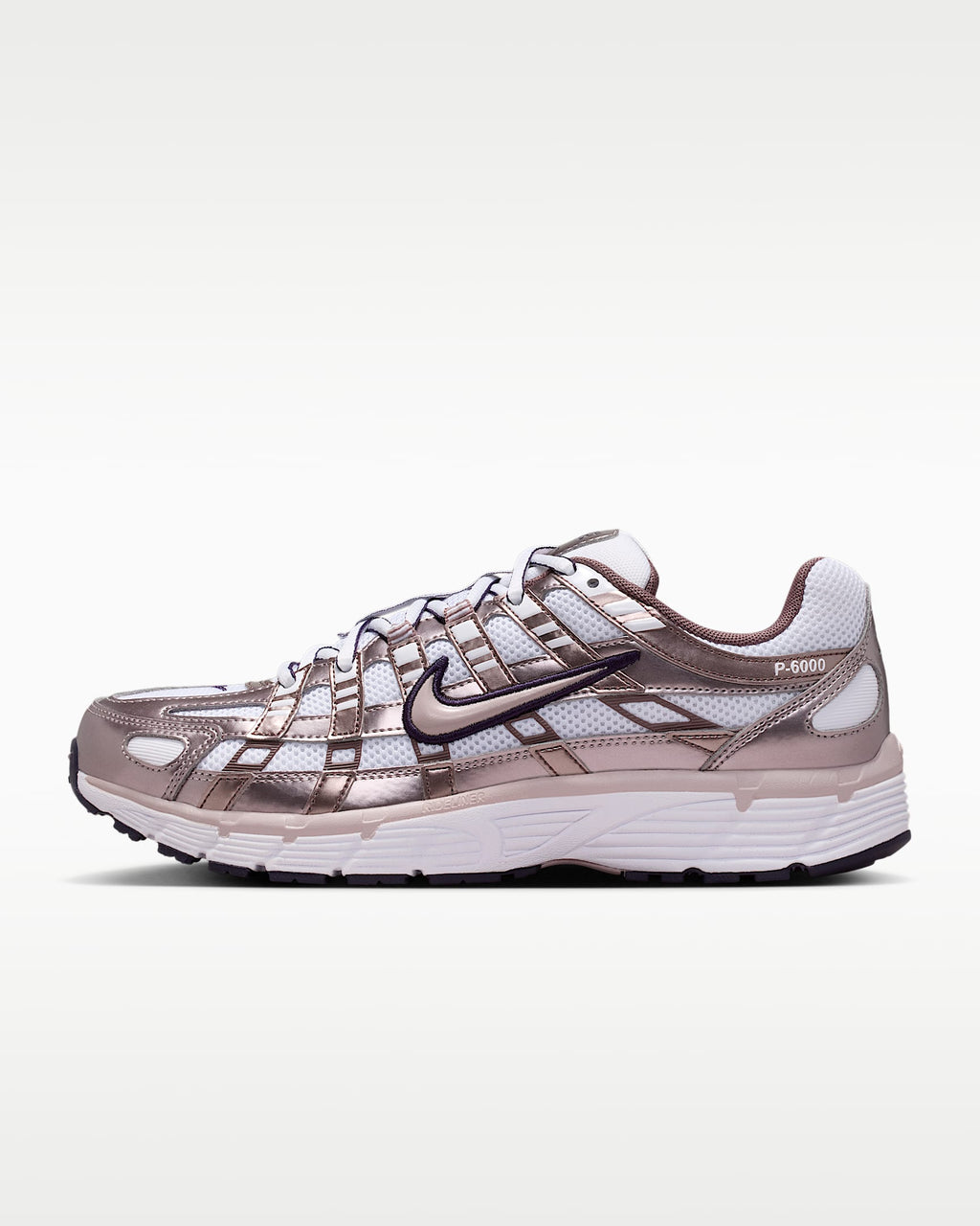 Nike P-6000 – White / Metallic Rose Gold Mesh Athletic Sneakers