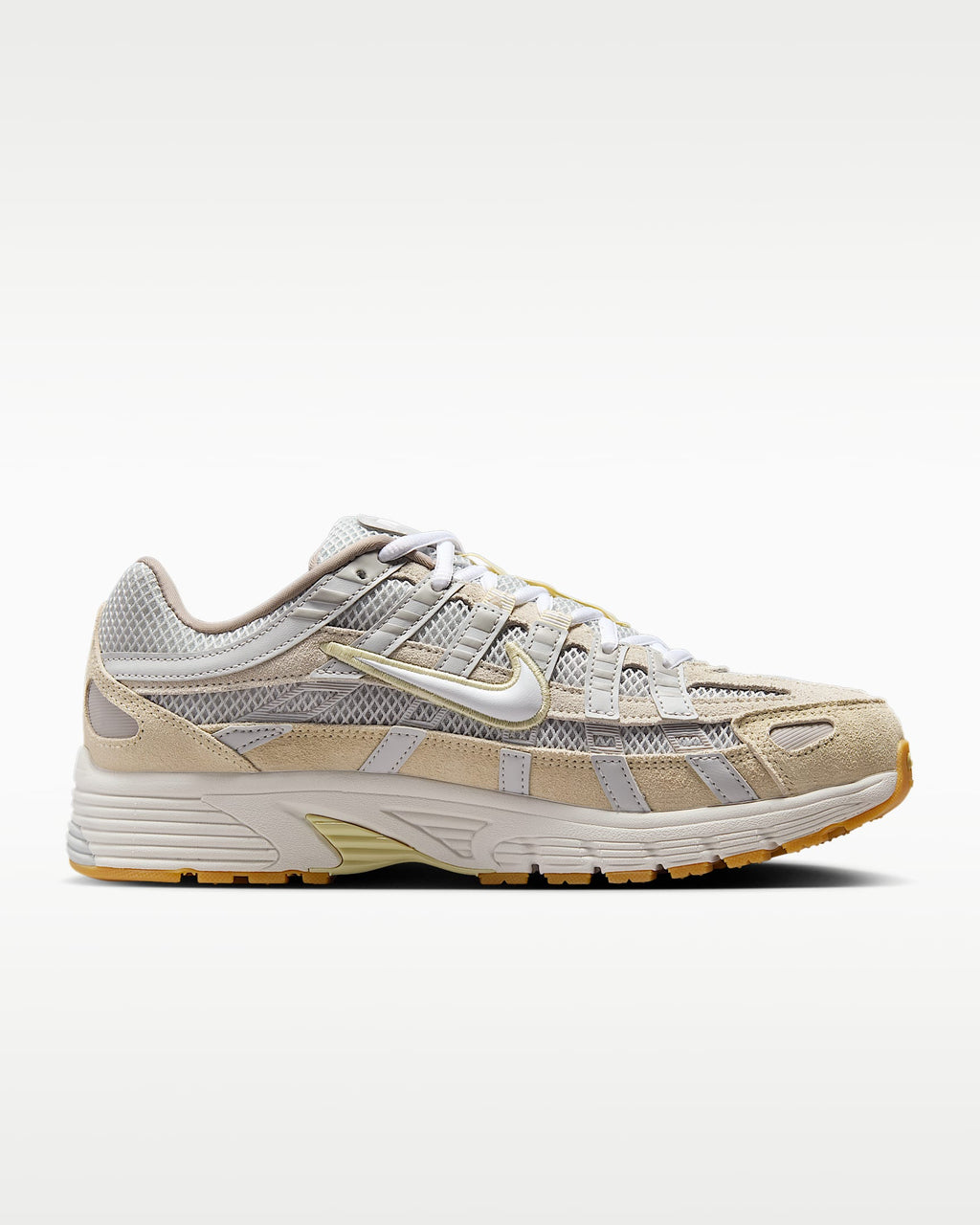 Nike P-6000 – Beige / Cream / Gum Suede Mesh Athletic Sneakers